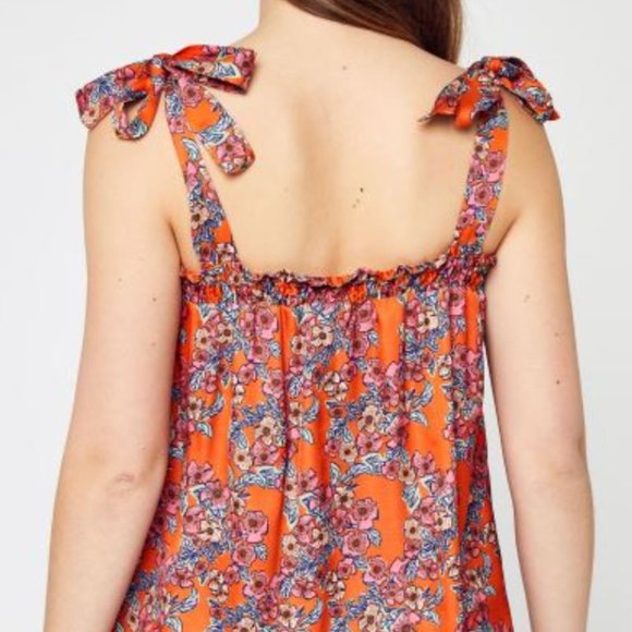 FRNCH Paris Vera Giliola Floral Tie Shoulder Camisole Top Size L - Picture 2 of 15